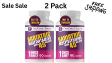 2 Pack Pro Care Health Bariatric Multivitamin with 45mg iron 90 Capsules