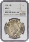 1928-S Peace Silver Dollar MS63 NGC