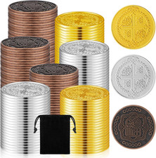 200 Pcs Metal Pirate Coins Set Gold Coins Treasure Chest Spanish Doubloon Fake T