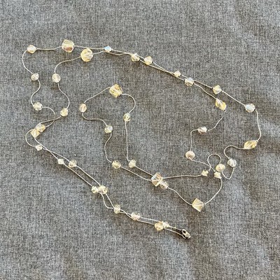 Swarovski Crystal Women s Clear 60  Long Necklace Silver Toned Chain