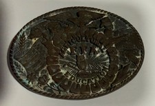 vintage ffa future farmers of america solid brass belt buckle