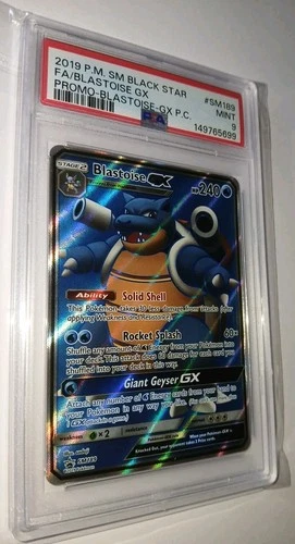 Pokémon BLASTOISE GX SM Black Star Promo SM189 Full Art Holo 🌟 PSA 9 MINT