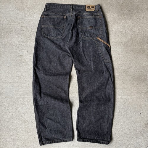 Vtg Y2K Polo Ralph Lauren Men's 5 Pocket Carpenter Jeans 32x30 C-5 Black Hip Hop