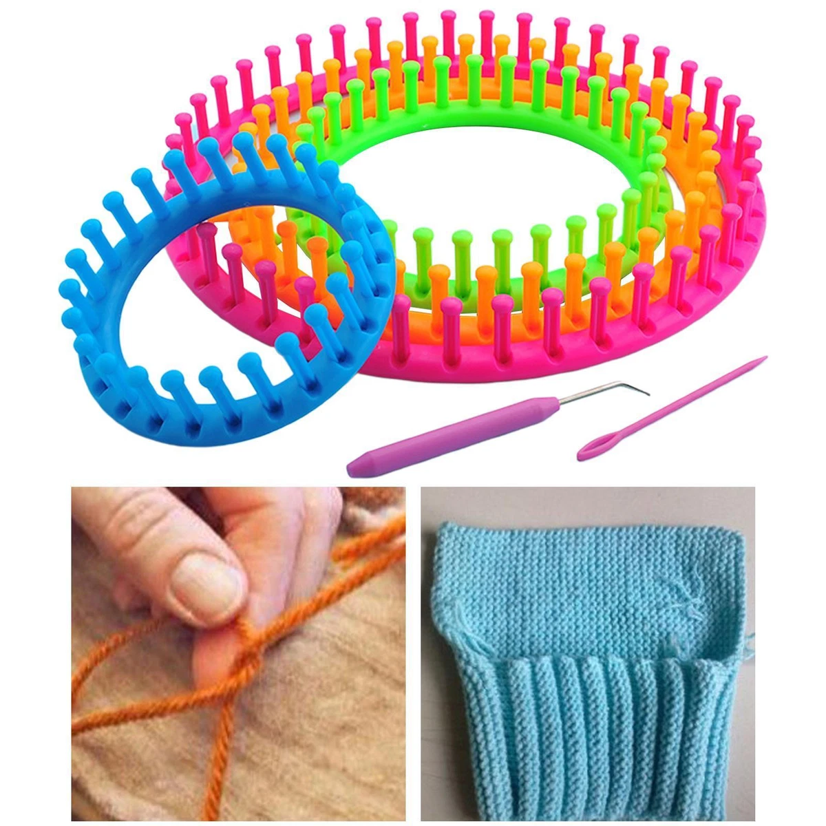 Plastic Circular Knitting Loom Set Knitting Circle Tool Round Pin