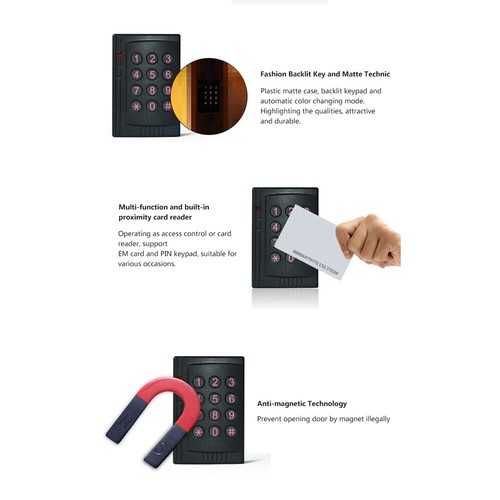 Door Access Controller 125KHz EM4100 ID Card Reader Keypad Sebury K3 Free 5 Card - Picture 7 of 11
