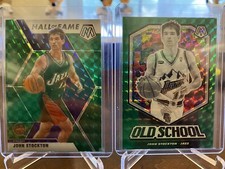 2019-2020 Mosaic John Stockton Lot (2) Green Mosaic Inserts Old School & HOF