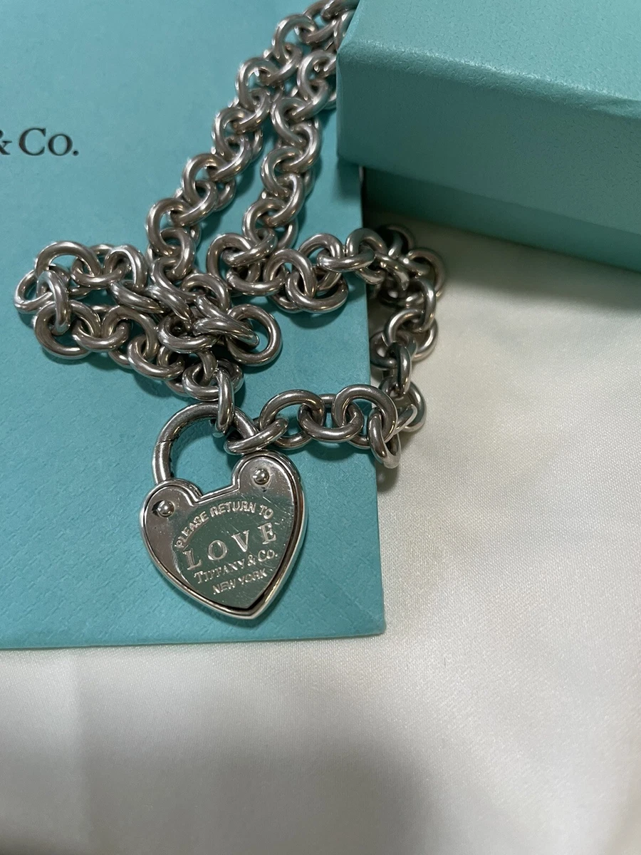 Return To Tiffany Love Lock Necklace in Silver