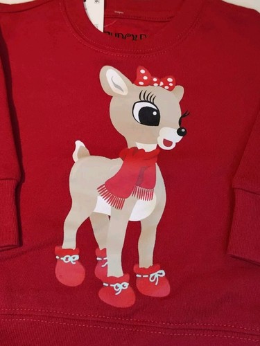 Toddler Girl Clarice Rudolph The Red-nosed Reindeer Christmas Sweat Shirt Top - Picture 2 of 4