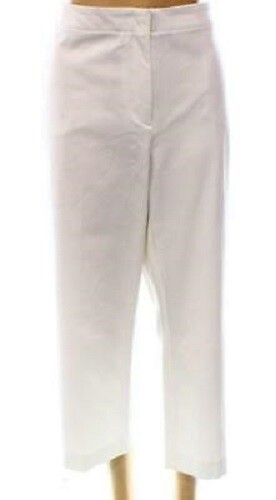 ALFANI $89 White Solid Slimming TUMMY CONTROL Capri CROPPED PANTS SZ NWT