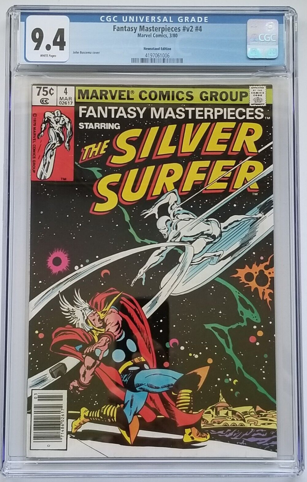 Silver Surfer Fantasy Masterpieces 4 CGC 9.4 Thor Marvel-White Pages-Bronze 1980