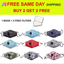 Face Mask With Pocket For Filter Exhalation Valve Reusable Washable