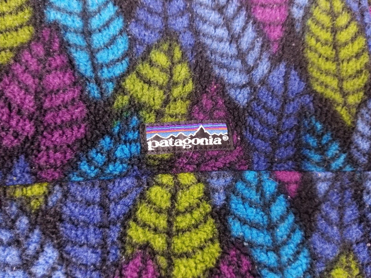 VINTAGE 90' PATAGONIA SYNCHILLA LEAVES PATTERN T SNAP FLEECE VINTAGE 90' PATAGONIA SYNCHILLA LEAVES PATTERN T SNAP FLEECE