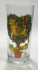 Indiana Glass TWELVE 12 DAYS OF CHRISTMAS GLASS Drinking Glass 4th Day Replace