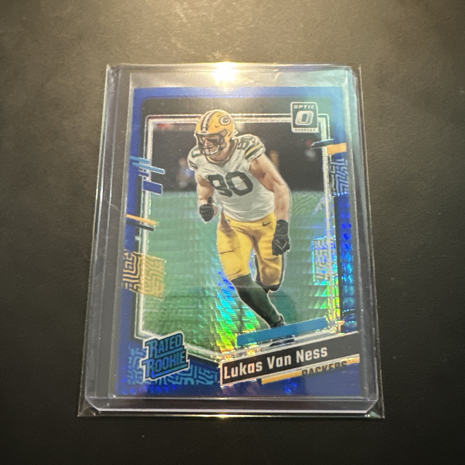 2023 Panini Donruss Optic - Rated Rookie Blue Scope Prizm #240 Lukas Van Ness