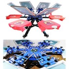 6 Color Screen Printer 6 Station Micro Adjust Silk Screen Press Double ...