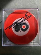 NHL Philadelphia Flyers Andreas Lilja Autographed Orange Hockey Puck COA