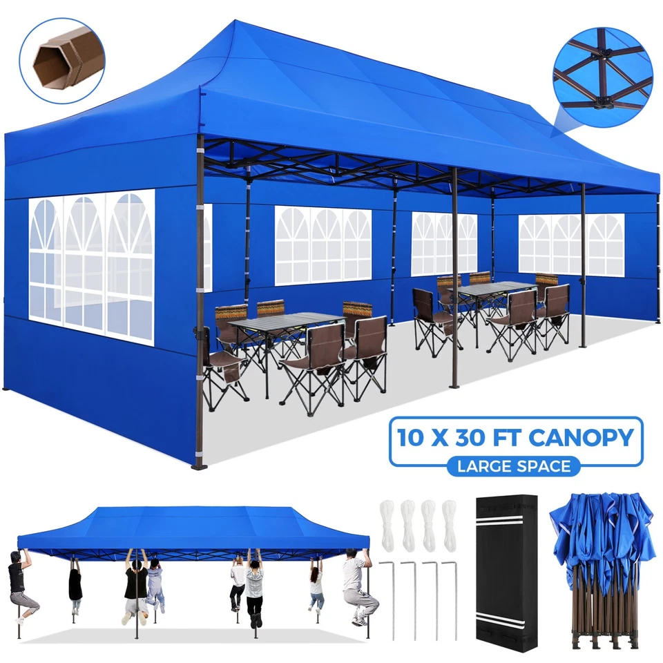 10x30' Heavy Duty Pop Up Canopy Commercial Tent Waterproof Gazebo Outdoor Party, - Image 4 of 4