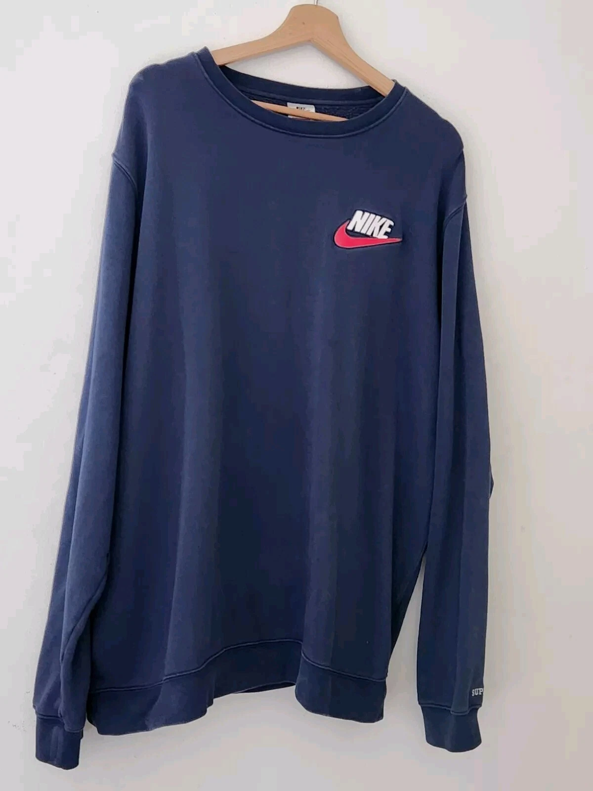 Sweat moyen col rond bleu marine FW18 Supreme x Nike taille XXL 2XL