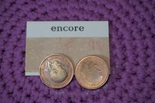 Encore Womens Bronze Vintage Coins Clip On Metal Historical Earrings