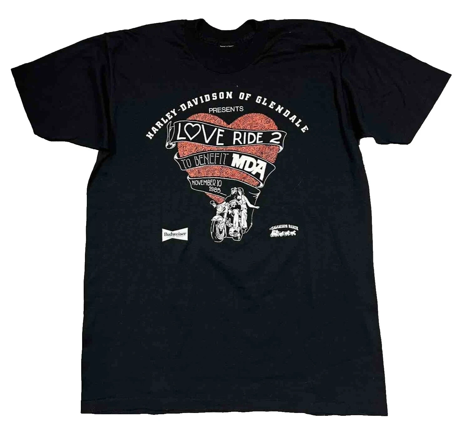 Mezcla de algodón Harley-Davidson Negro Vintage Camisetas para Hombres