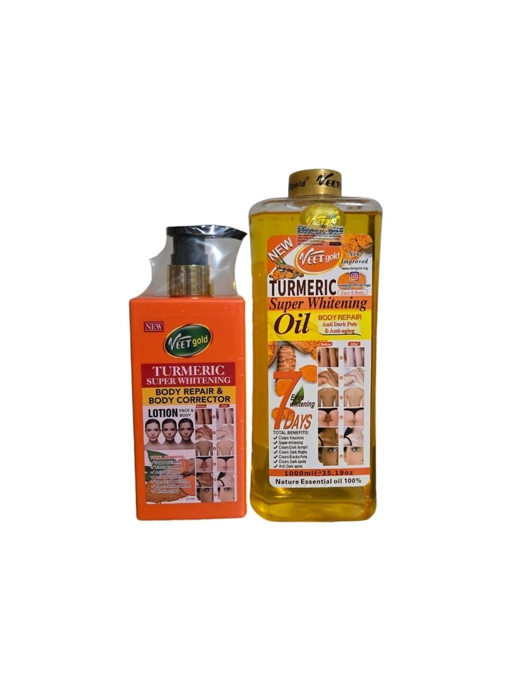 Veet gold Turmeric Repair & Corrector Face & Body Lotion 500ml, Oil 1000ml - Image 2 of 4