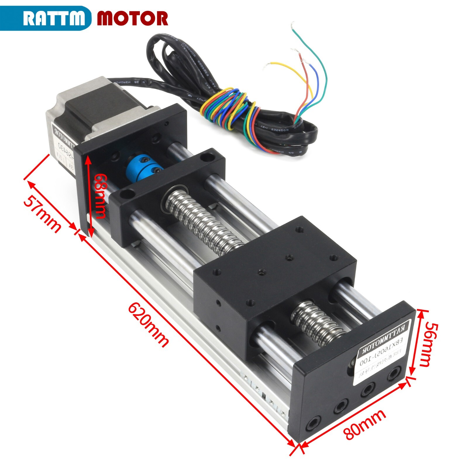 US SHIP】EBX1605 500mm /19.69" CNC Linear Stage Actuator, Double Optical Axis