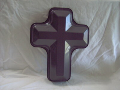 WILTON CROSS SHAPE Dark NON STICK METAL CAKE PAN Sunday Easter Bible Study  Faith
