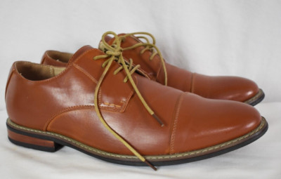 Bruno HOMME MODA ITALY PRINCE-6 Men's Classic Cap Toe Dress Shoes Tan Size 10.5