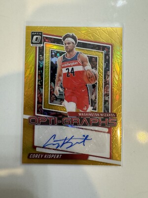 2023-24 Optic Basketball Corey Kispert Gold Opti-graphs Auto /10