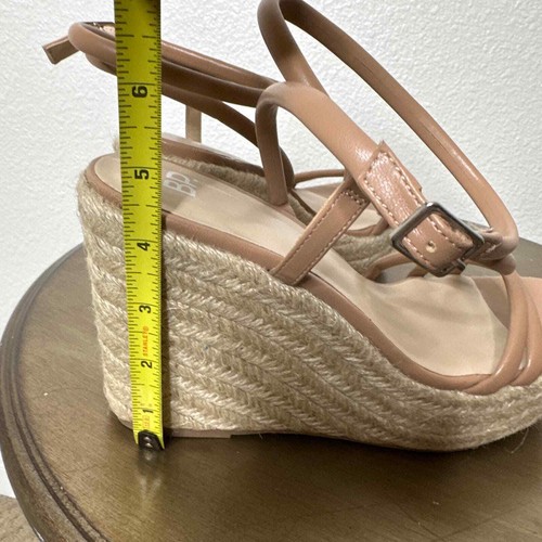 BP Womens Cohan Sandals Shoes Platform Espadrille Wedge Strappy Brown Nude 9.5 - Picture 8 of 9