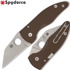 Spyderco MicroJimbo Sprint Run CPM-15V Plain Blade Brown G10 Handles C264GPBN15V