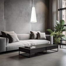 Hängeleuchte Pendellampe Wohnzimmerlampe Textil Esstischleuchte weiß H 120 cm