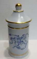 JOLI grand POT À PHARMACIE Ancien en Porcelaine décor peint d'angelots