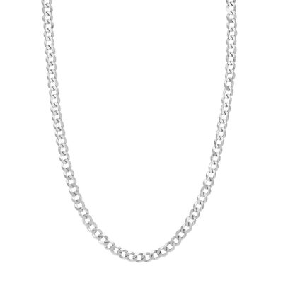 6,7 mm Massive Miami Cuban Kette Halskette Echt 14K Weißgold