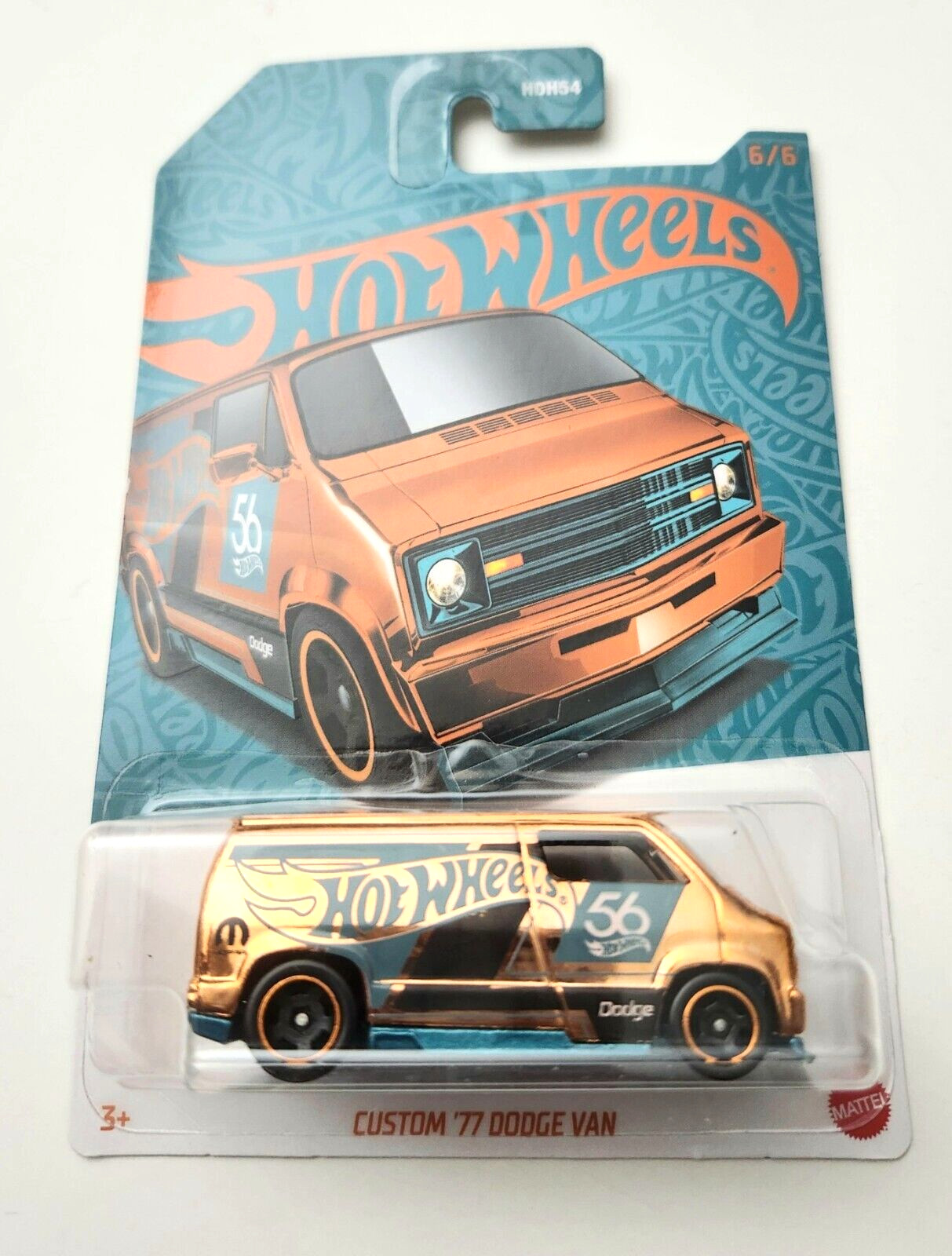 Hot Wheels Custom '77 Dodge Van #6 Chase Car  - 2024 56TH Pearl and Chrome