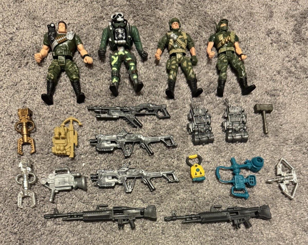 Vintage Chap Mei Action Figure & Weapon Lot Sentinel One Soldier