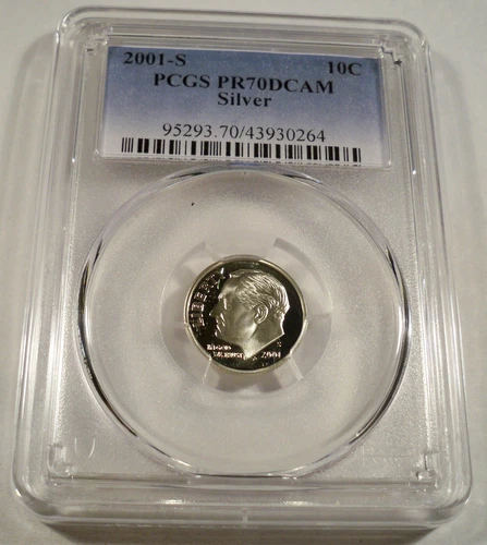 2001-S 10c SILVER PCGS PR70DCAM ROOSEVELT DIME PROOF DEEP CAMEO PR 70 DC