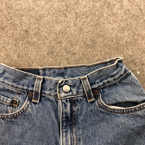 Vintage Levis 550 Boys 26 Denim Jean Shorts Light Wash Relaxed Fit Distressed - Picture 5 of 11