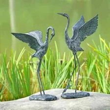 Garden/Yard Sculptures Exalted Crane Birds Pair Set of Two! 28.5''H