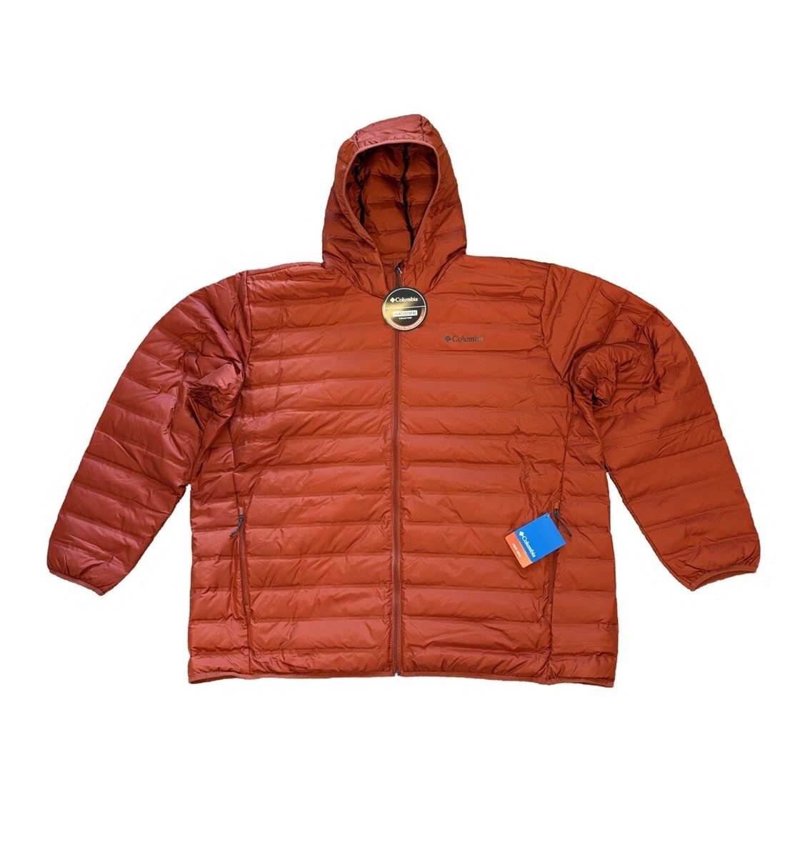 Columbia Lake 22 Duck Down Hooded Full Zip Puffer Jacket Orange 