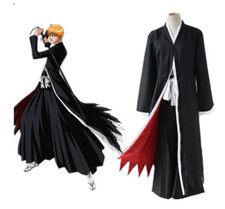 Japanese Anime COS BLEACH Kurosaki Ichigo Cloak Man Halloween Cosplay Costume