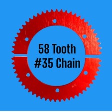 58 Tooth For 35 Chain Split Sprocket Racing Go-Kart Fun Cart Mini Bike Gear RLV