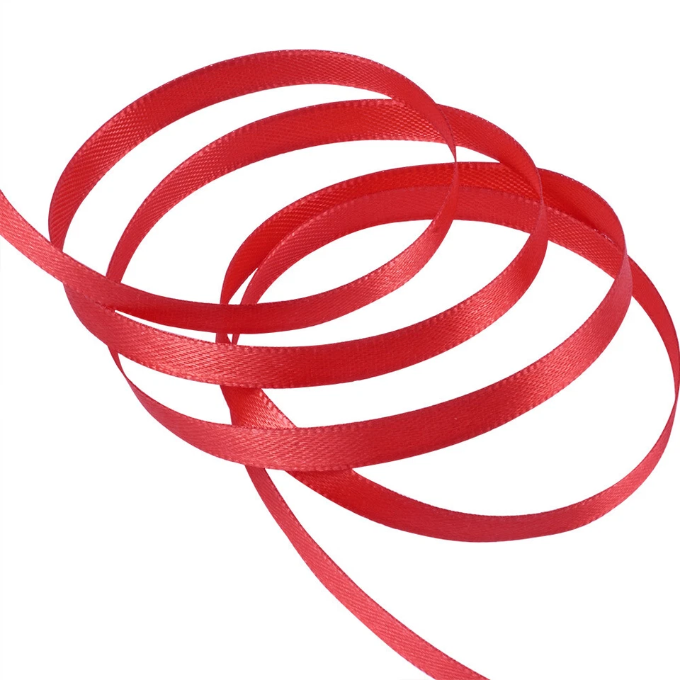 10 Roll/Set Colorful Satin Fabric Ribbons 1/4" Double Face Gift Wrapping Crafing - Image 3 of 4