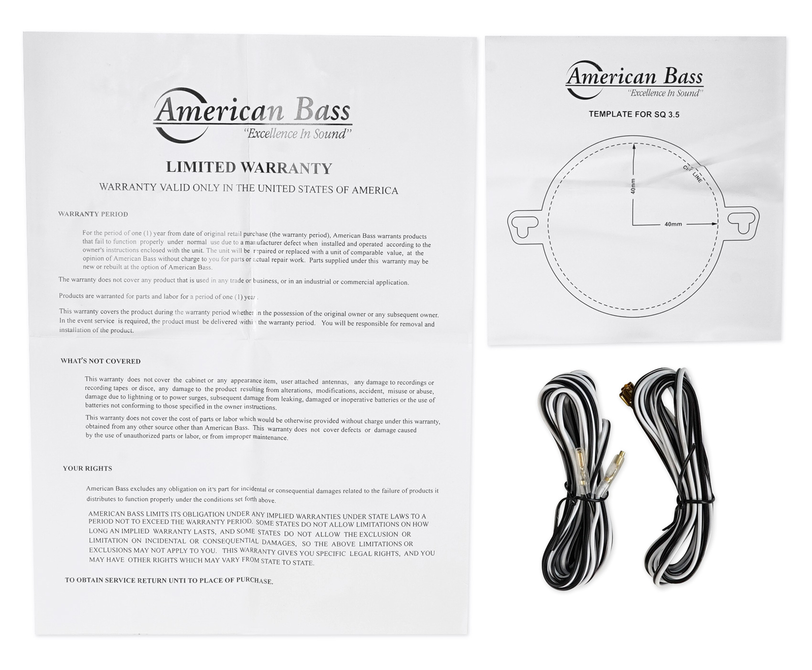 4 Автомобильные аудиодинамики American Bass SQ 35 RMS мощностью 40 Вт с поворотными твитерами Neo