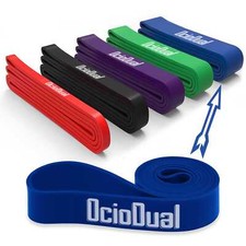 Lot De 2 Bandes De Résistance élastiques En Forme De 8 – Yoga, Fitness, étirement, Latex Durable, Bleu, Longueur Mains-pieds