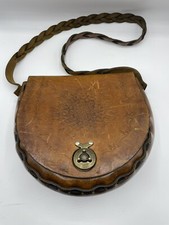 Vintage 1970 s hand tooled leather cross body handbag.