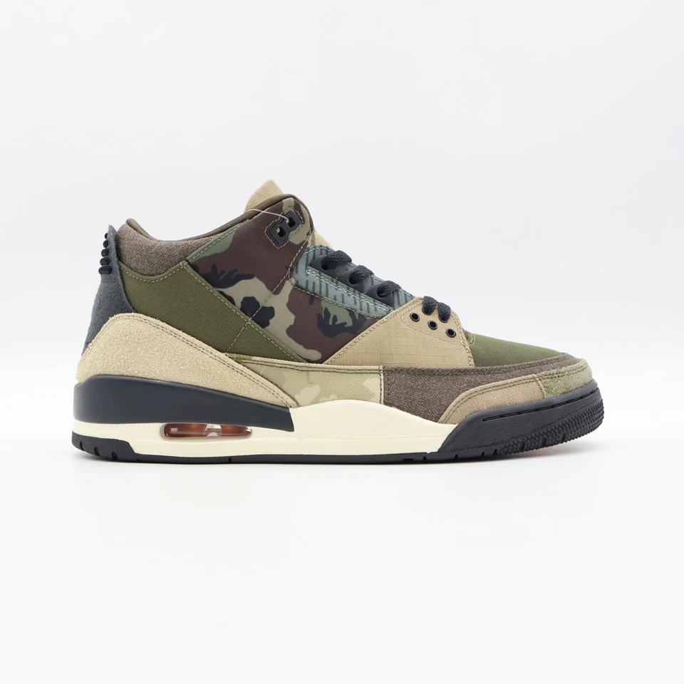 DO1830-200 Nike Air Jordan 3 Retro Patchwork Dark Hazel Camo Khaki Green (Men's) - Image 3 of 4