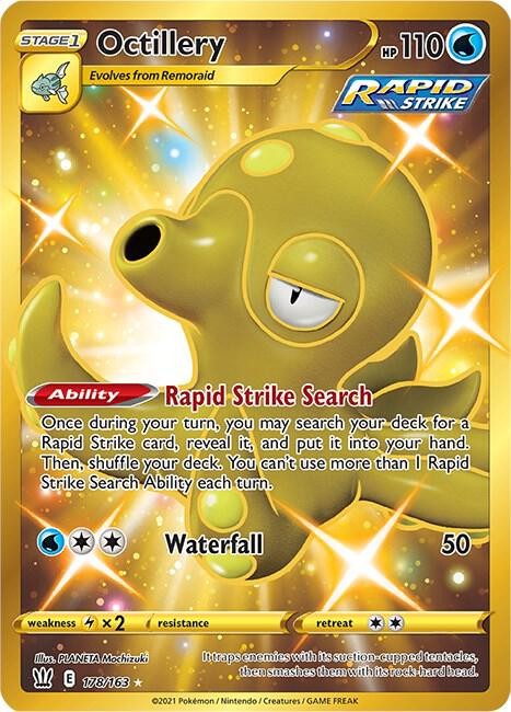 Octillery (Secret) Holo Secret Rare SWSH05: Battle Styles 178/163 NM