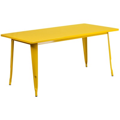 Flash Furniture Charis Indoor-Outdoor Rectangular Table 63'' x 31.5'' Yellow