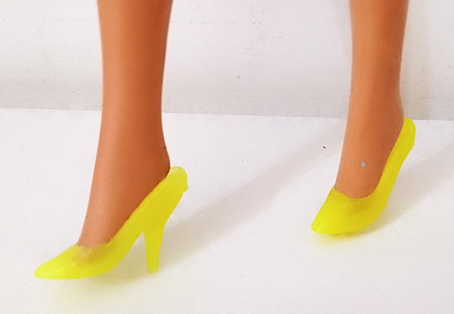 BARBIE ko 80s scarpe tacco decollete giallo neon B816